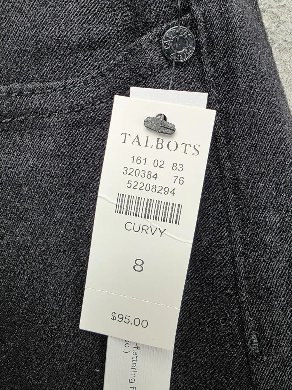 Talbots Jeans Womens 8 Black Slim Ankle Curvy Slimming Stretch 28 Inseam
